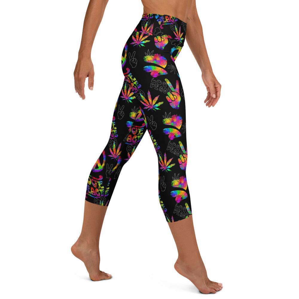 Neon Love & Peace Capris